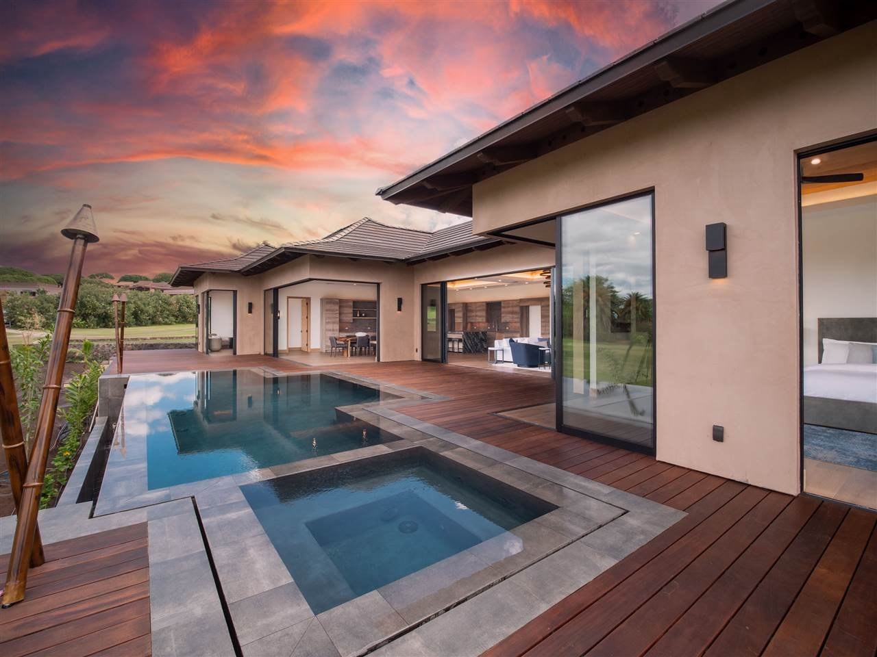Maui home at sunset